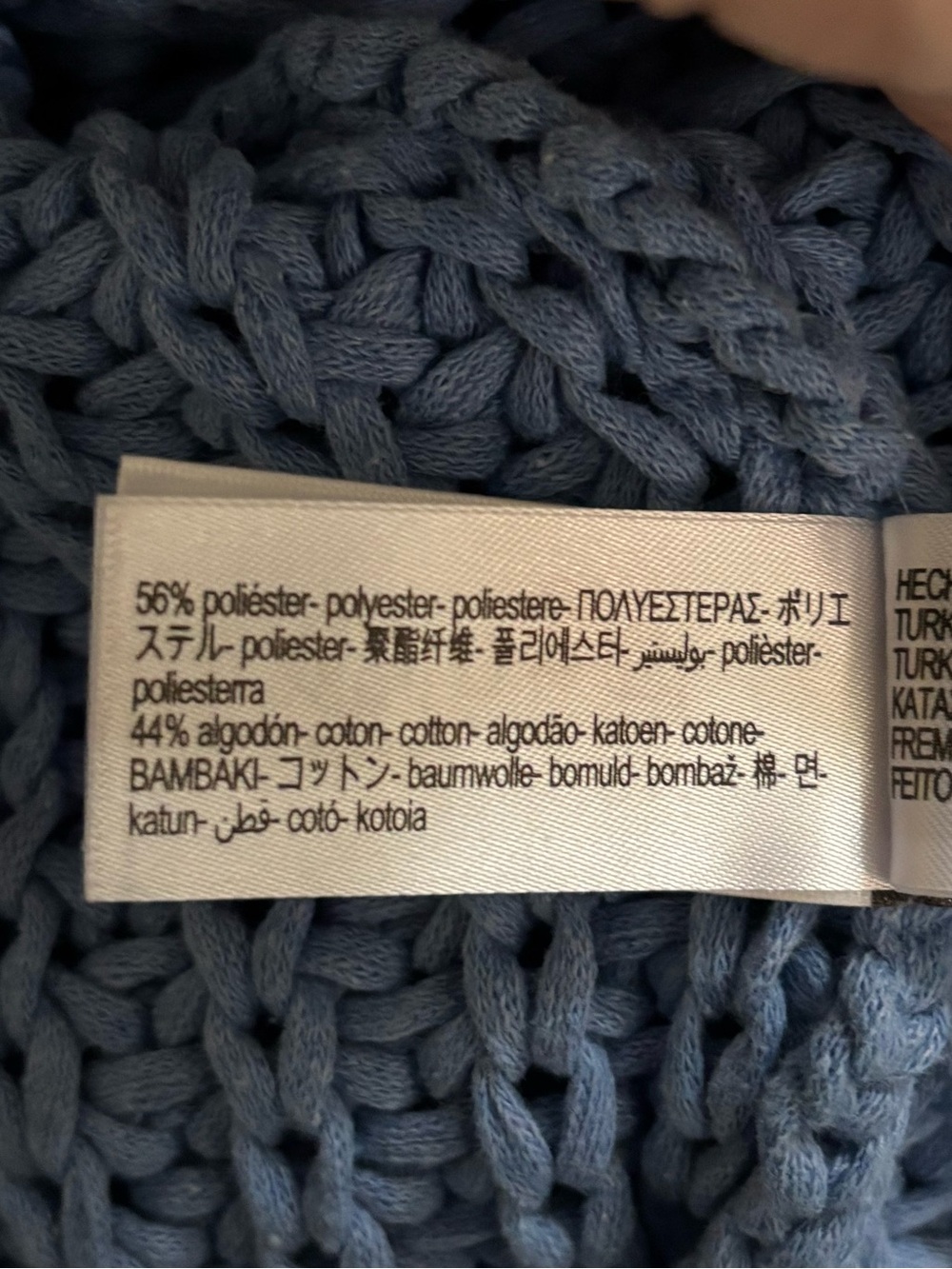 Zara | Soft Blue Chunky Knit Cardigan with Gold Buttons - Picture 6 of 7